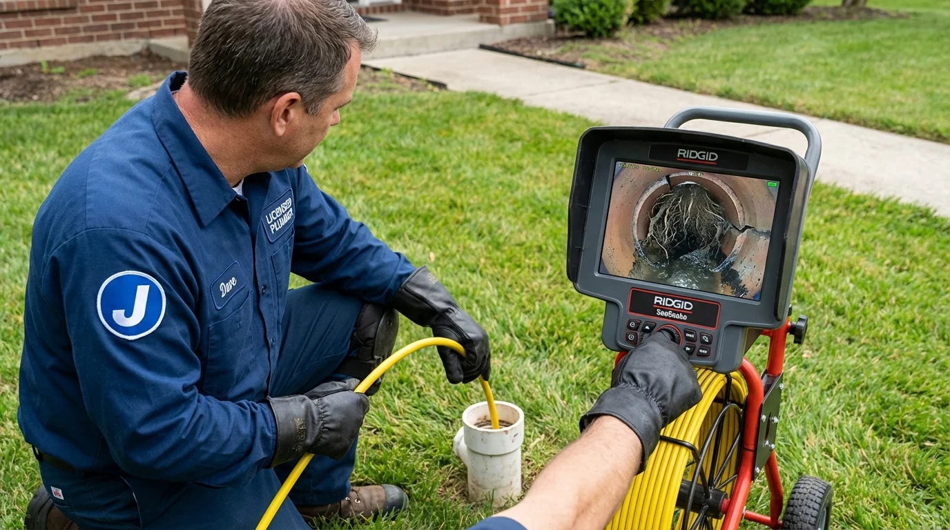 Sewer camera inspection being performed by Johns Plumbing LLC in Annville